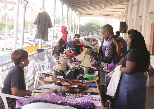 Small to Medium Enterprises carry out an exhibition of their wares at the National Gallery of Zimbabwe in Bulawayo in this file photo