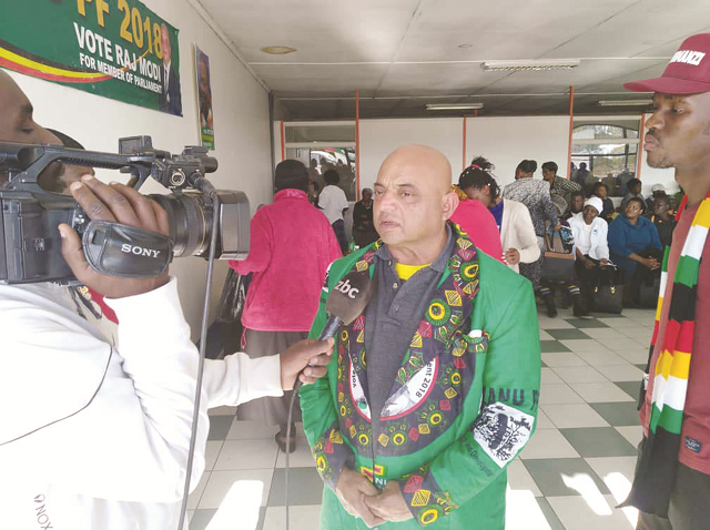 Cde Raj Modi being interviewed during the Health Expo at Bellevue Shopping Complex by ZTV’s Sibongumusa Dlodlo. 