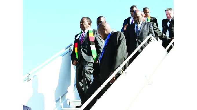 President Mnangagwa arrives in New York