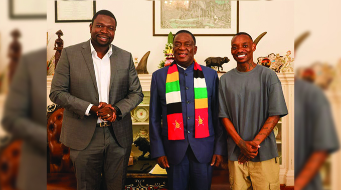 Yadah`s Khama Billiat and prophet Magaya pay courtesy call on President Mnangagwa